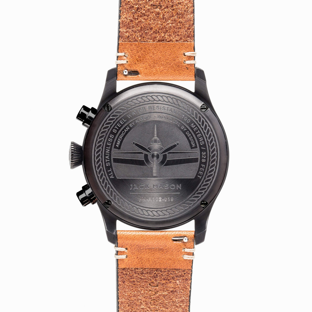 Jack Mason Men's Black Aviator Chronograph Watch - JM-A102-019