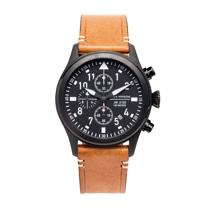 Jack Mason Men's Black Aviator Chronograph Watch - JM-A102-019