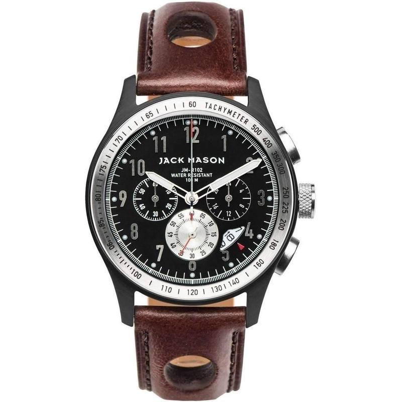Jack Mason Racing Chronograph Leather Mens Watch - JM-R102-010
