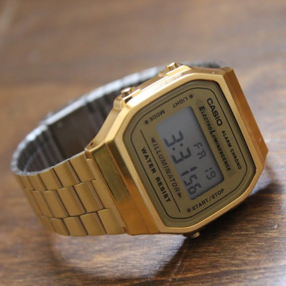 Casio Retro Gold Steel Digital Dial Unisex Watch - A168WG-9W