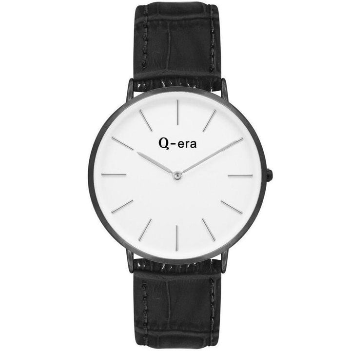 Q-era Black Leather Women's Watch - QV2804-3