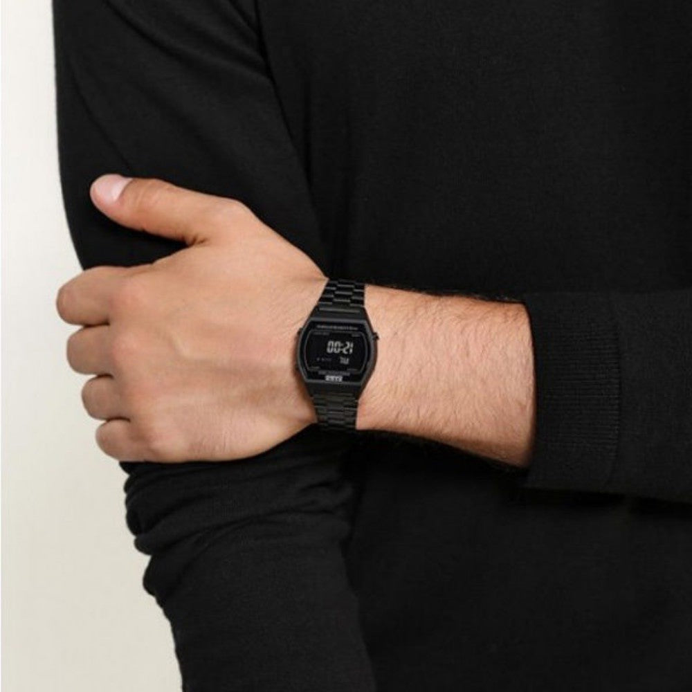 Casio Classic Black Stainless Steel Alarm Unisex Watch - B640WB-1B