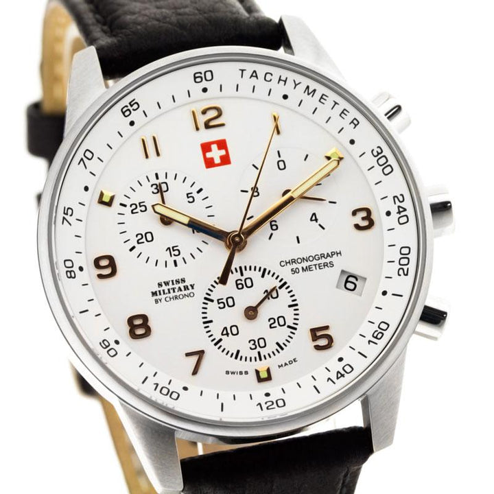Swiss Military Leather Men's Chronograph Watch - SM34012.11